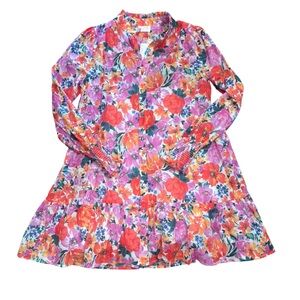 New Fate Multicolor Floral Dress, Size Small, New With Tags, Lined, Tie Back